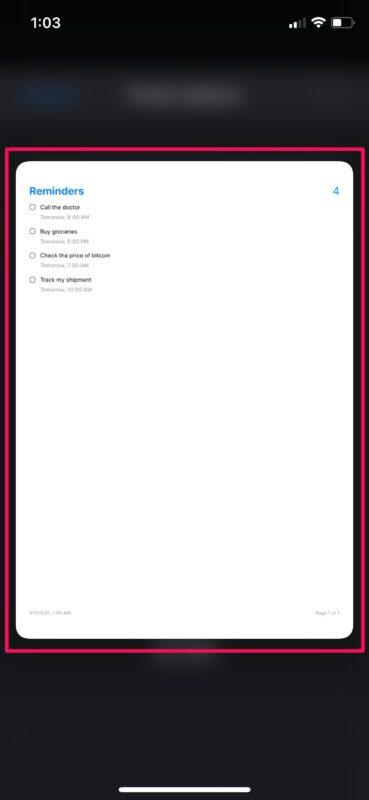 نحوه ذخیره لیست یادآوری به صورت فایلهای PDF در آیفون و آیپد