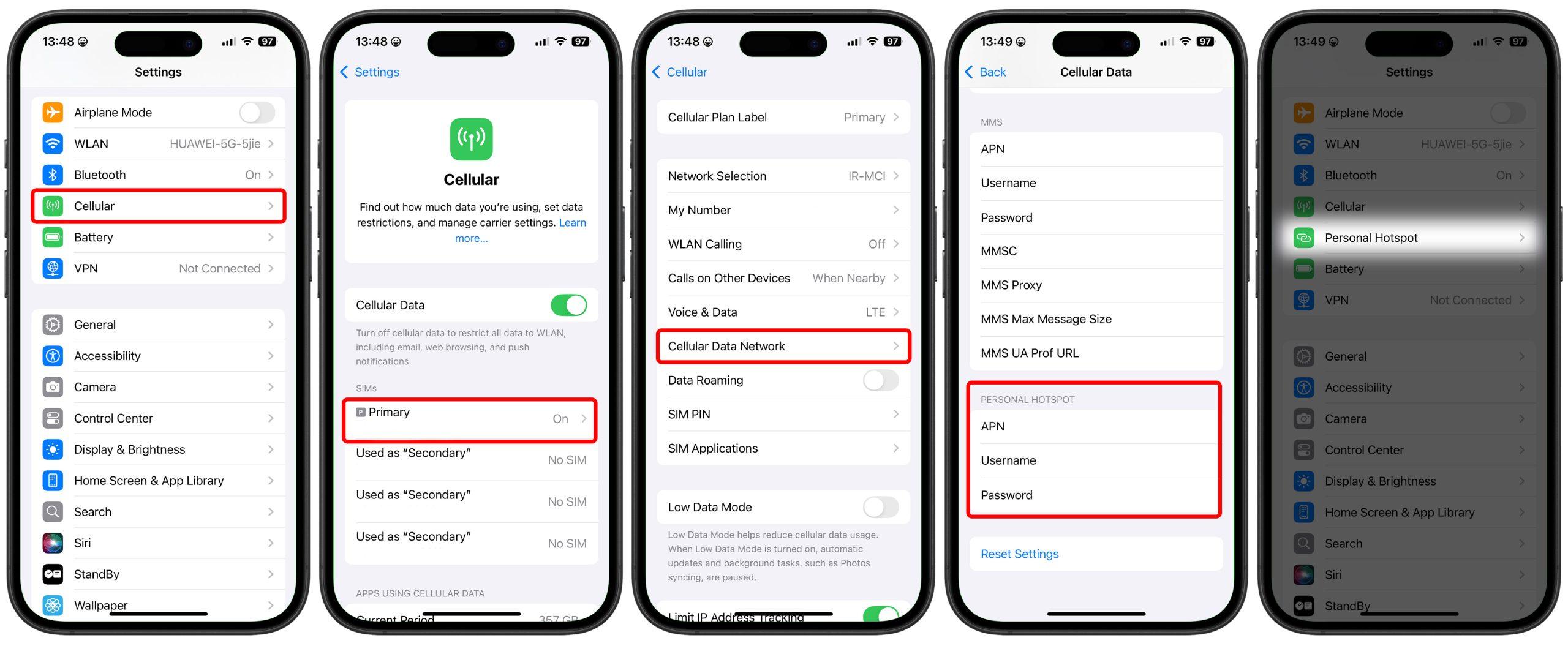 رفع مشکل عدم نمایش هات اسپات در گوشی آیفون