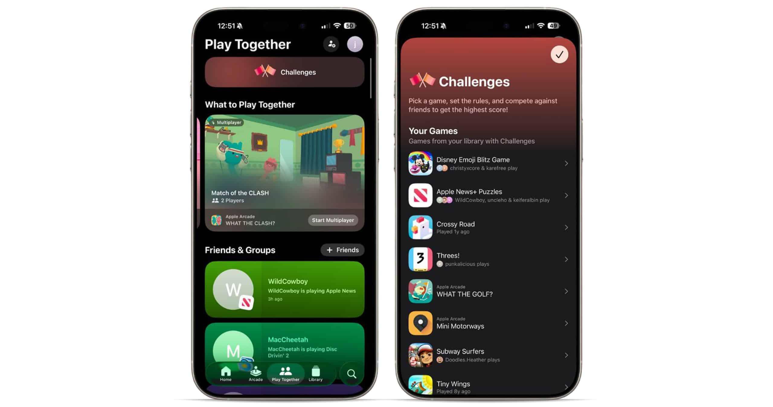 Social Options یا بخش اجتماعی در اپلیکیشن Games در iOS 26