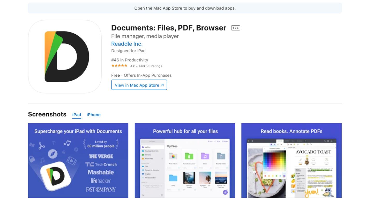 دانلود نرمافزار Documents برای آیفون، آیپاد و آیپد