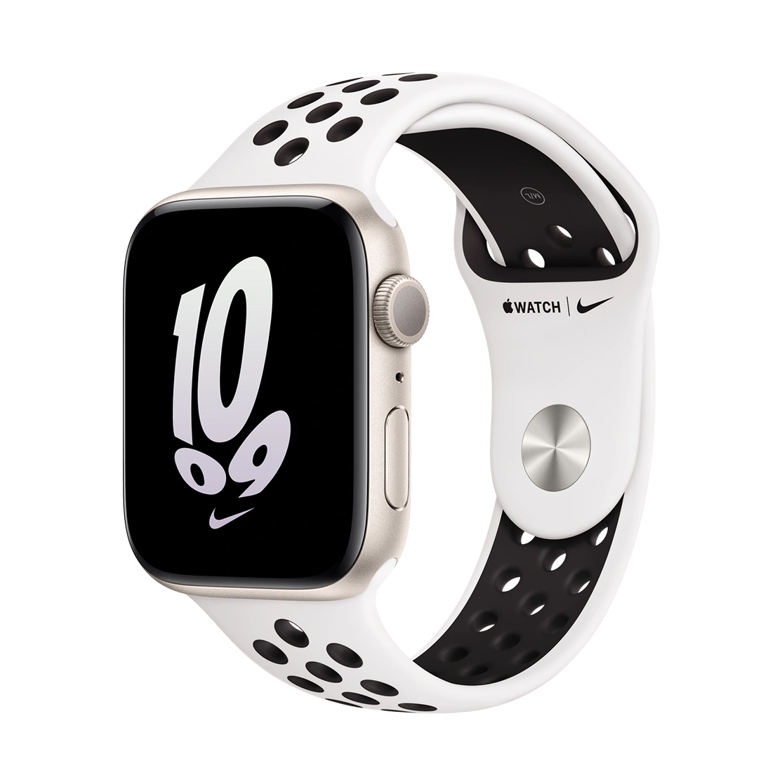 Apple Watch Nike SE 2 Starlight Aluminum Case with Nike Sport Band White/Black