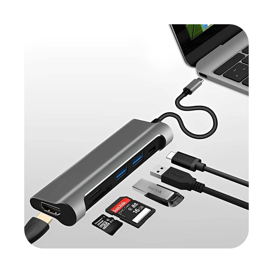 Jcpal LINX USB-C 6-Port Hub JCP6217-1