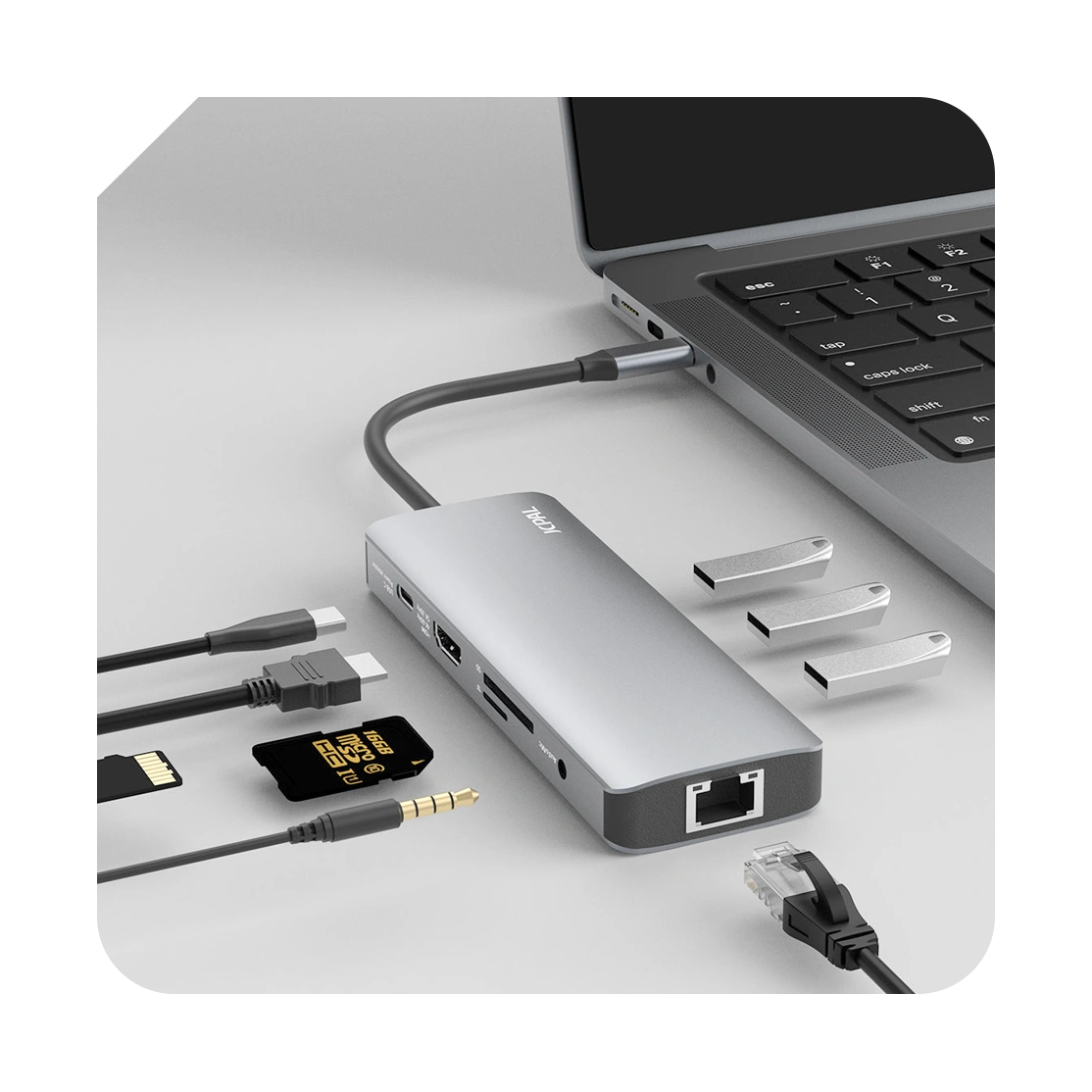 Jcpal LINX USB-C 9-Port Hub JCP6179-3