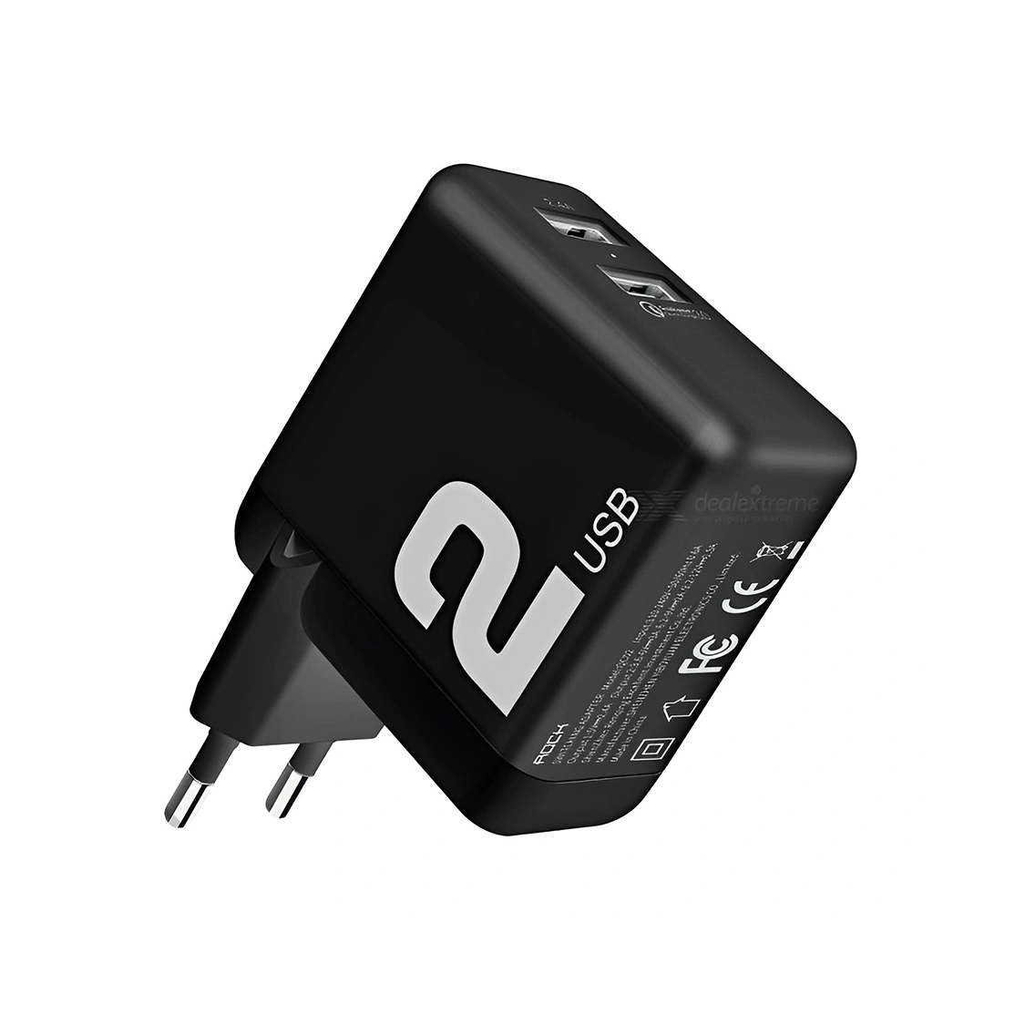 Rock Dual Port QC3.0 Travel Charger T13-2