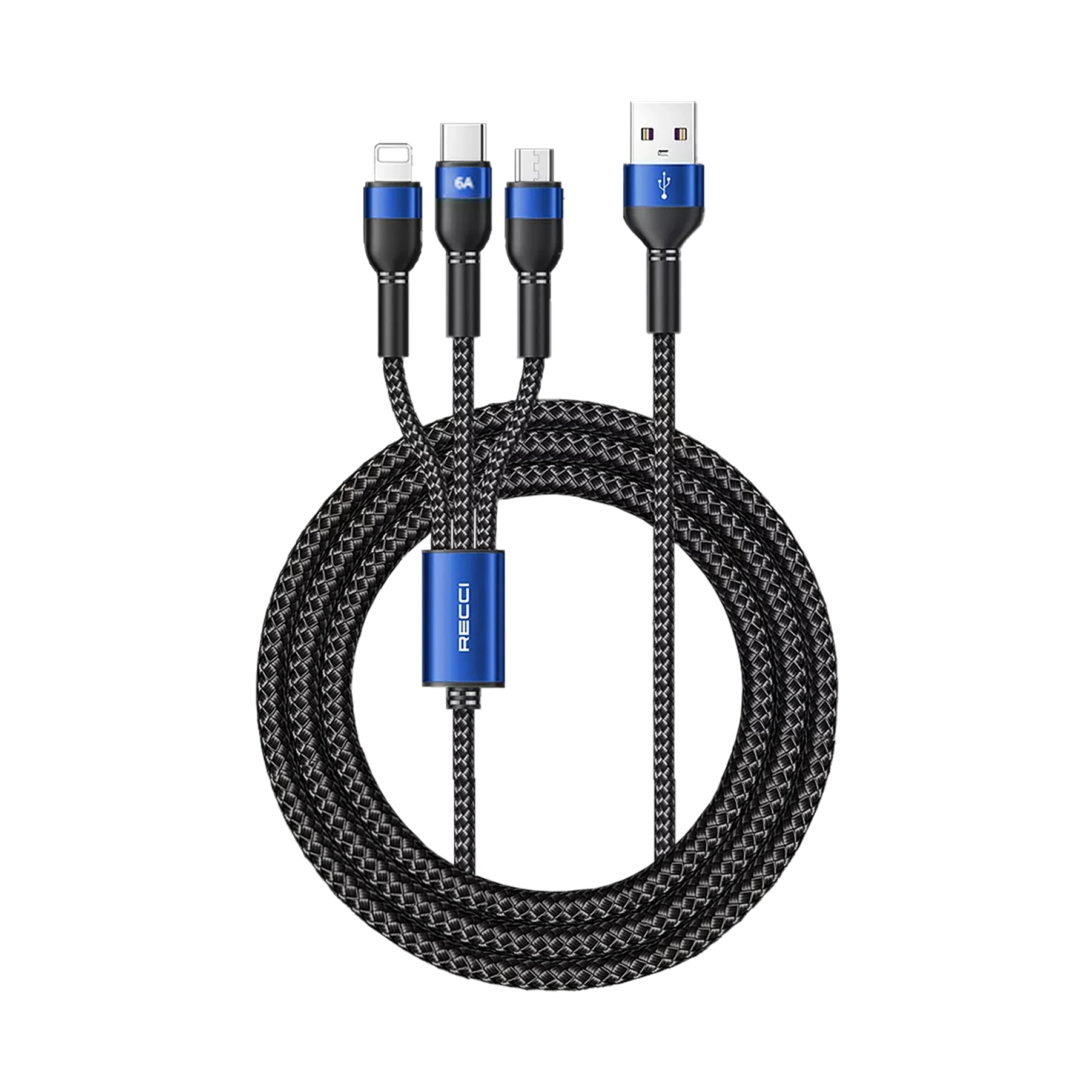 Recci Data Cable Skyline 3 in 1 Interface 120cm 66W PD RTC-T12