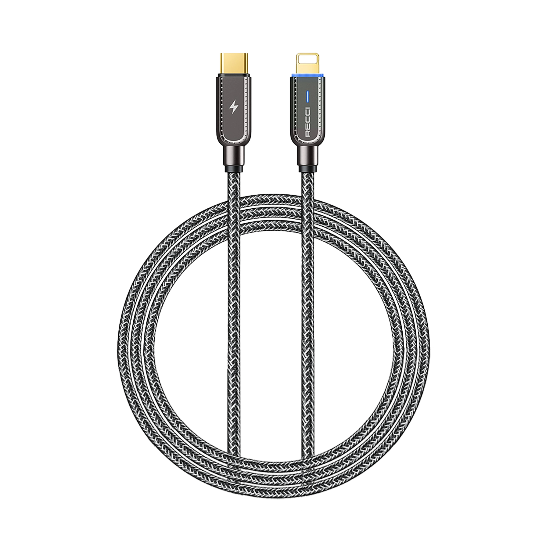 کابل USB-C به لایتنینگ با قطع کن خودکار رسی مدل RS02CL یک متری