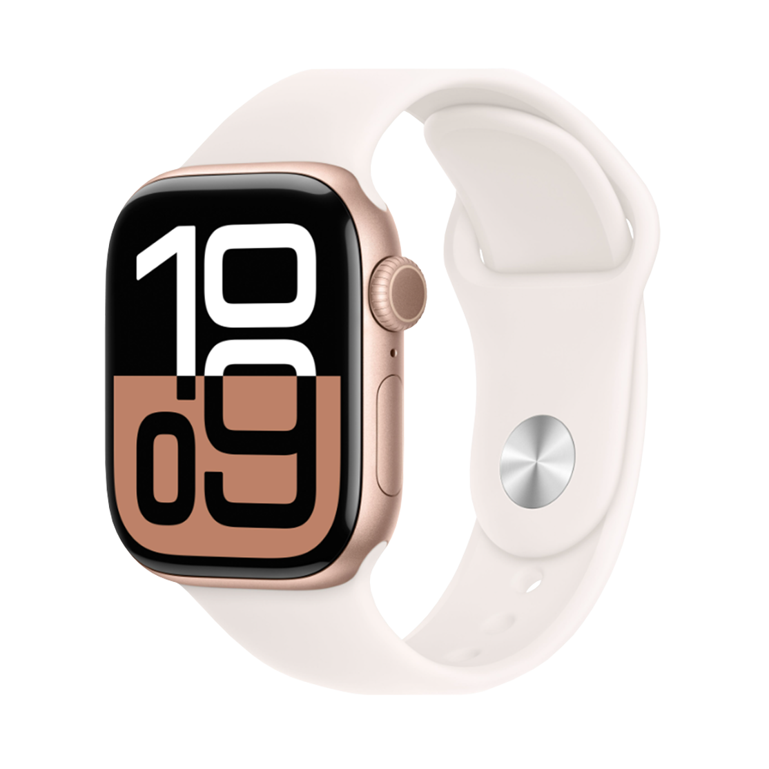 Apple Watch Series 10 Rose Gold Aluminum Case with Light Blush Sport Band