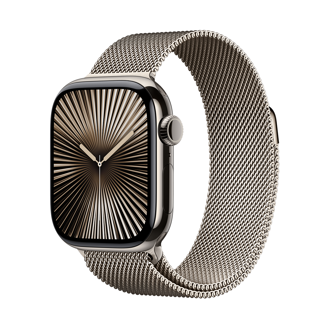 Apple Watch Series 10 Natural Titanium Case with Milanese Loop band