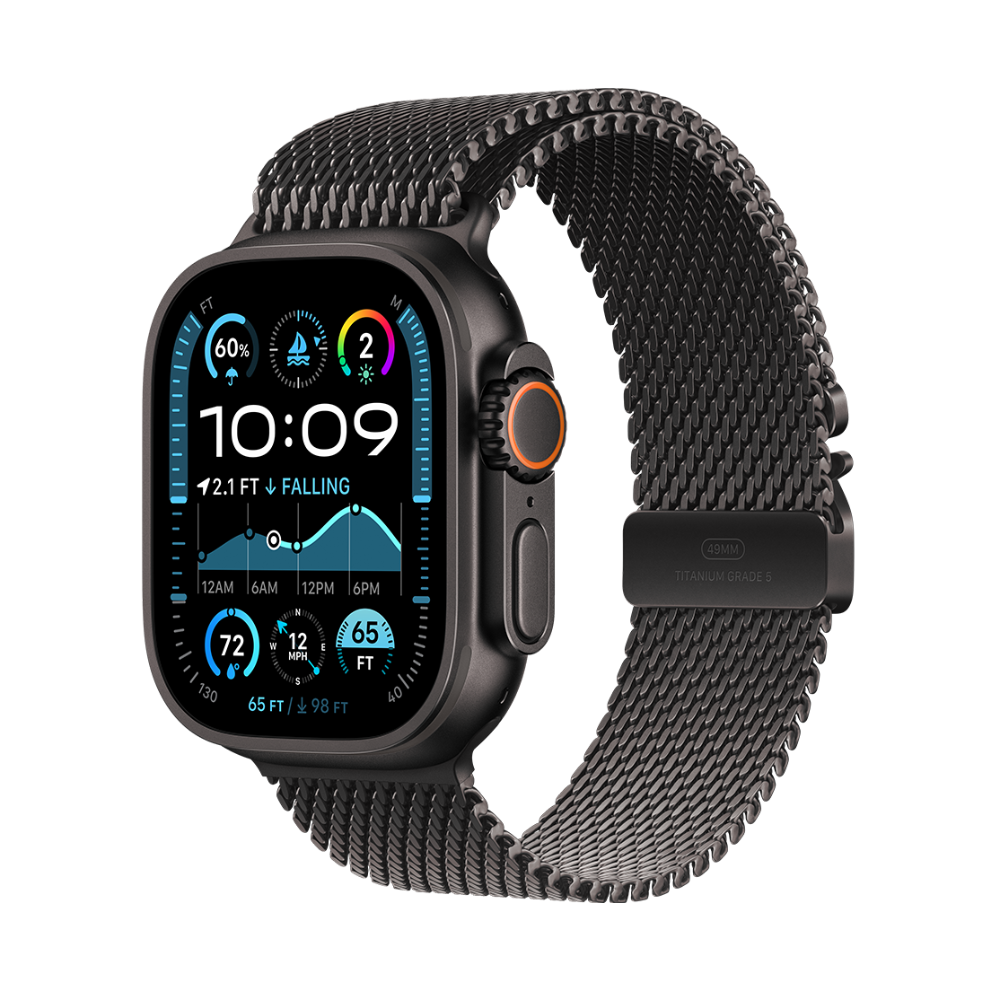 Apple Watch Ultra 2 Titanium Black Case with Titanium Milanese Loop 2024