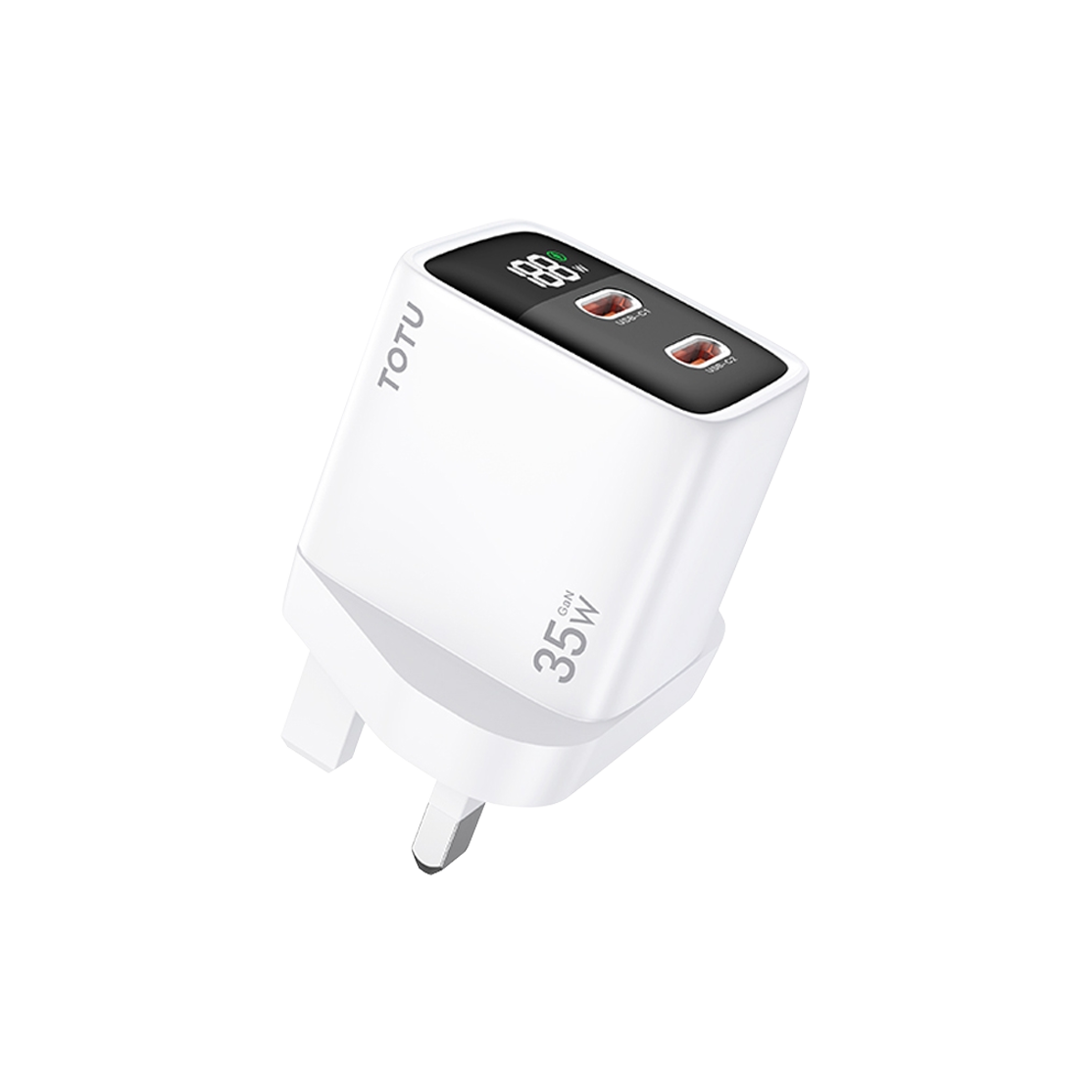 Totu Fast Charger Dual USB-C Port 35W GaN UK HC-2-UK